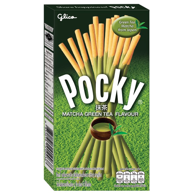 Pocky Matcha Green Tea Flavour ป็อกกี้ บิสกิตแท่งเคลือบรสชาเขียว 39 กรัม x 10 กล่อง | Shopee Thailand