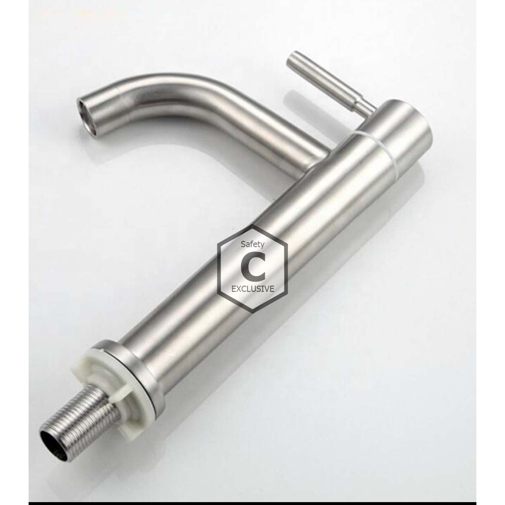 [C_HOME]ก๊อกน้ำอ่างล้างหน้า ทรงสูงหัวไม้ขีด มี2แบบ แบบปากงอและปากตรง วัสดุทำจากสแตนเลส304 - รูปที่ 2