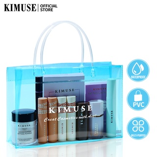 Kimuse กระเป๋าเครื่องสําอาง PVC แบบใส แบบพกพา ของขวัญ สําหรับเดินทาง