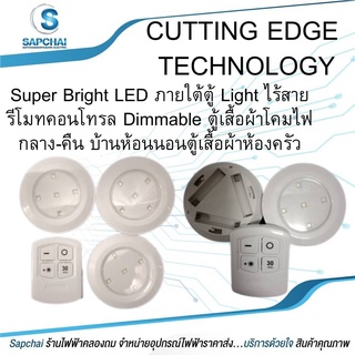 ไฟ LED ไฟติดผนัง ไฟหัวเตียง ไร้สาย+รีโมท COB Led Light With Remote Control ใช้AAA