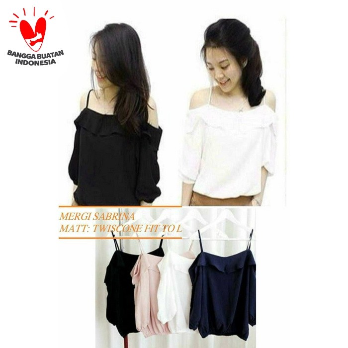 Carol Blouse Moscrepe Top for Teenage Women Fashion Realpict Wear SJ814 [Mergi Sabrina Ro] Blouse W