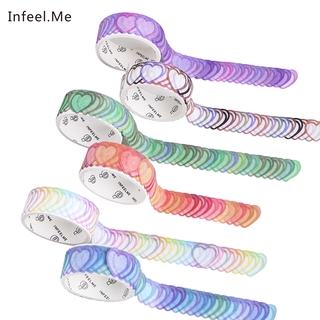 Infeel.Me 100 ชิ้น / ม้วนมาการองWashi เทปสติกเกอร์รูปหัวใจเครื่องหมายน่ารักสติกเกอร์กาวเทปวารสารอุปกรณ์ตกแต่ง