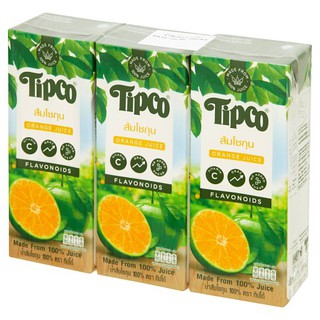 ราคาพิเศษ!! ทิปโก้ น้ำส้มโชกุน 100% 200มล. x 3 กล่อง Tipco 100% Shogun Orange Juice 200ml x 3pcs