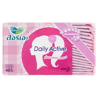 ลอรีเอะ เดลี่ แอคทีฟ แผ่นอนามัยแบบบาง กลิ่นเฟรชฟลอรัล 40 ชิ้น แผ่นอนามัย Laurier Daily Active Fresh Floral Scent Slim Pa