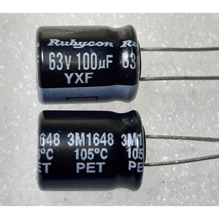 rubycon YXF 100uf 63v capacitor ตัวเก็บประจุ คาปาซิเตอร์