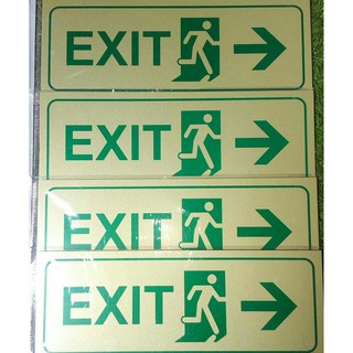 ป้ายโลหะสติ๊กเกอร์ สัญลักษณ์แจ้ง  EXIT.