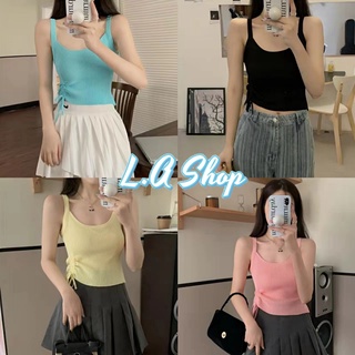 L.A Shop ​*​พร้อมส่ง เสื้อกล้ามไหมพรม ผ้านิ่มสีพาสเทล ปรับรูดได้ "47140"