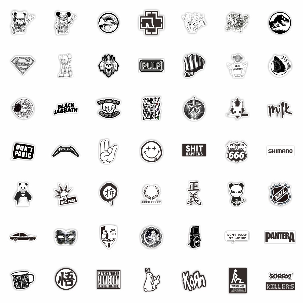 สติกเกอร์ PVC โลหะ สีเงิน และสีดํา กันน้ํา 50 ชิ้น - รูปที่ 2