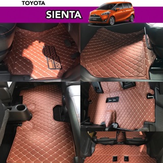 พรมปูพื้นรถยนต์6D Toyota Sienta สีน้ำตาลเข้ม เข้ารูป เต็มคัน