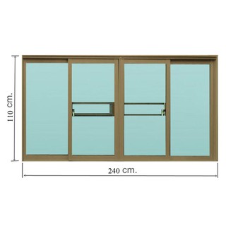 Aluminum window WINDOW F-S-S-F ONE STOP/F8 240X110CM LIGHT BROWN Sash window Door window หน้าต่างอลูมิเนียม หน้าต่างAlum