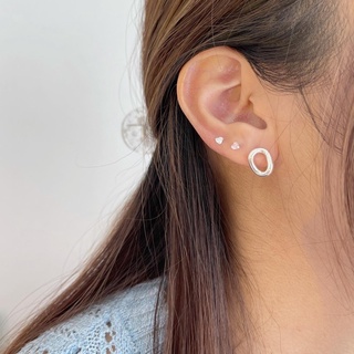 cchershop : silver925 เครื่องประดับเงินแท้ ต่างหูเงินแท้ O curve piercing จิวหูเงินแท้ จิวหู