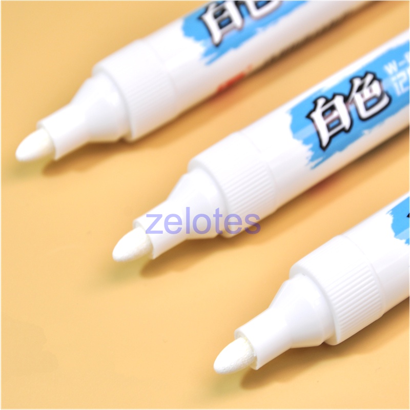 ปากกาเคมี ปากกามาร์กเกอร์ ชนิด1หัว สีขาว แบบลบไม่ออก, กันน้ำ, แห้งเร็ว（เติมหมึกไม่ได้）W-848 - รูปที่ 2