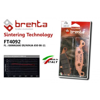 ผ้าเบรคหน้าซ้าย Brenta FT4092 ER6N-NINJA650 Y08-11, VSTROM650