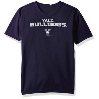 Mashoo Unisex เสื้อยืด YALE BULLDOGS พิมพ์ผ้าด้านบนสําหรับผู้ชายผู้หญิงหลวมคู่คู่รอบคอด้านบนที IGC