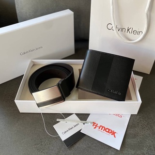 เซ็ตของขวัญ เข็มขัด กระเป๋าเงินผู้ชาย  "Calvin Klein" Leather Belt &amp; Wallet Set