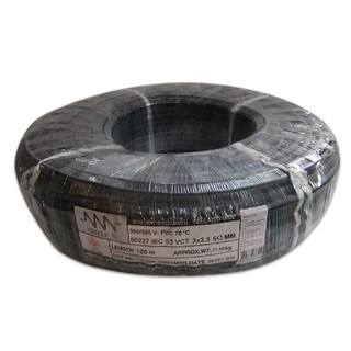 สายไฟ VCT สายไฟ VCT NNN 3x2.5 ตร.มม 100 ม. สีดำ สายไฟ งานระบบไฟฟ้า ELECTRIC WIRE VCT NNN 3X2.5SQ.MM 100M BLACK