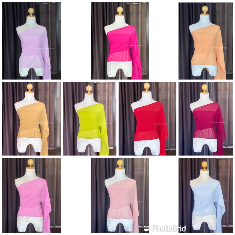 สไบเรียบชีฟอง สีเยอะมาก สไบพันเกาะอก สไบการะเกด สไบสวยๆ ถูกที่สุด – โปรปัง