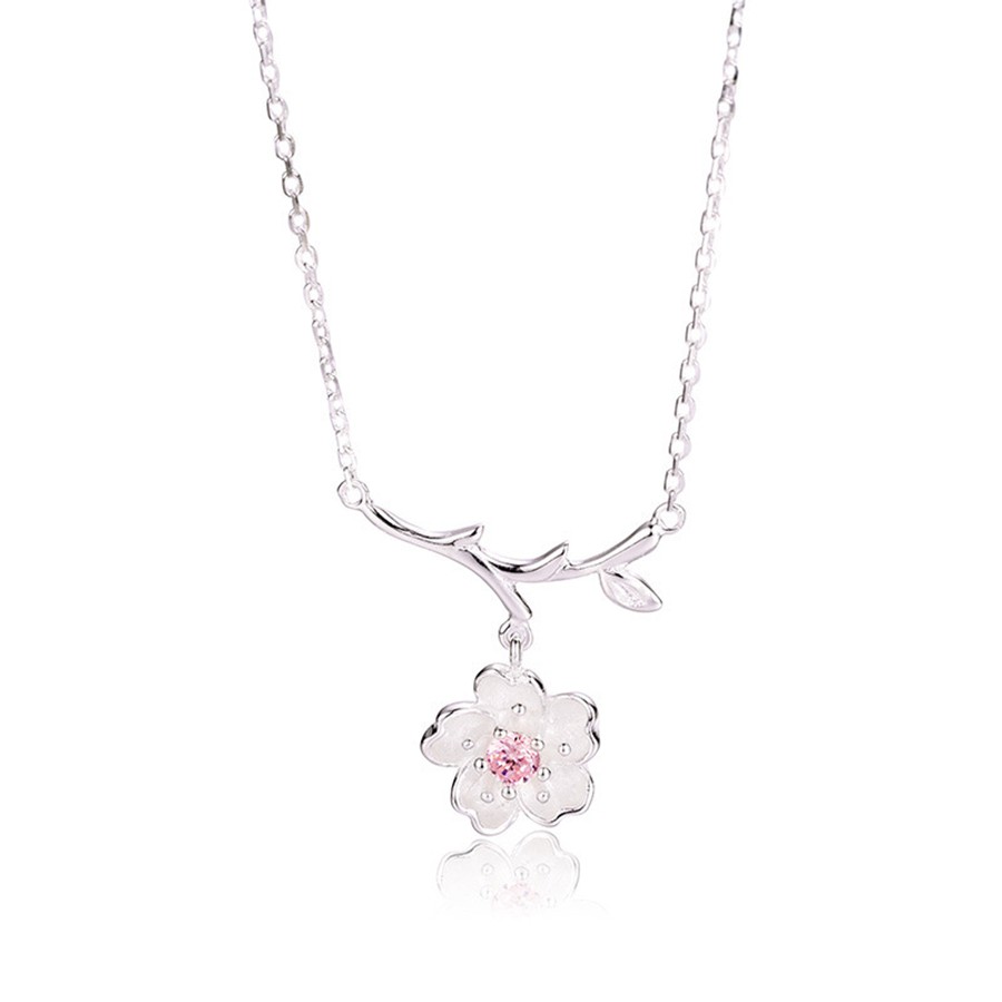 PANMILA สร้อยคอเงินแอปริคอทสีม่วง (TS-DC-A4)