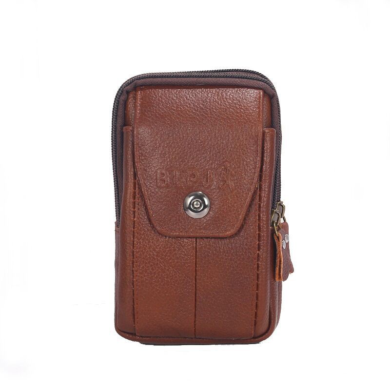 【สินค้าพร้อมส่ง】 โปรโมชั่น กระเป๋าสุภาพบุรุษ ร้อยเข็มขัดคาดเอว กระเป๋าหนังใส่มือถือ ทำจากหนังแท้ แนววินเทจอย่างดี ทร