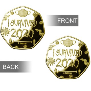 เหรียญสะสม Covid 19 เหรียญแปลกๆ โควิด 19 corona Virus ของที่ระลึก ของขวัญ i survived 2020 gift Art Collectible Coin