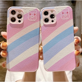 255 เคสโทรศัพท์ ซิลิโคน หนังเทียม พิมพ์ลายดอกไม้ เคส มือถือ แฟชั่น น่ารัก สีสายรุ้ง