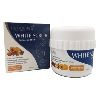 La Bourse White Scrub For Face And Body ลาบูสส์ ไวท์ สครับ ผลิตภัณฑ์ทำความสะอาดผิวหน้าและผิวกายสูตรอ่อนโยน 250g (8123)