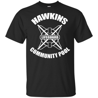 เสื้อยืด พิมพ์ลาย S Hawkins Community Pool Lifeguard สไตล์คลาสสิก ไม่ซ้ําใคร สําหรับผู้ชาย 171835