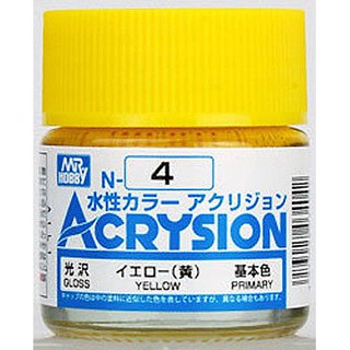 Mr.Hobby สีสูตรน้ำ Acrysion N4 Yellow สีน้ำสำหรับพลาสติกโมเดล กันพลา