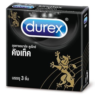 Durex ดูเร็กซ์ ถุงยางอนามัย รุ่นคิงเท็ค ขนาด 49 มม. บรรจุ 3 ชิ้น