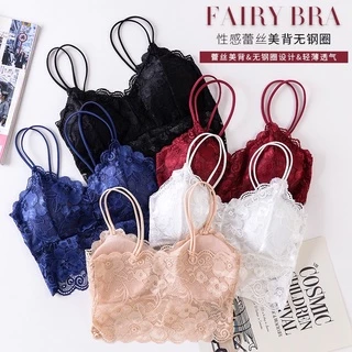 Sale‼️สายเดี่ยวลูกไม้ 2 สาย ครึ่งตัว มีฟองน้ำในตัว #ไม้2