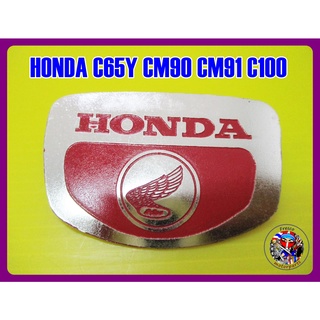 โลโก้บังลม HONDA CM90 CM91 C100 C102 C105 C50 C65 C70 C90 FRONT COVER LEGSHIELD EMBLEM RED