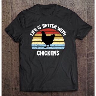 เสื้อยืด ลายไก่ Life Is Better With Chickens