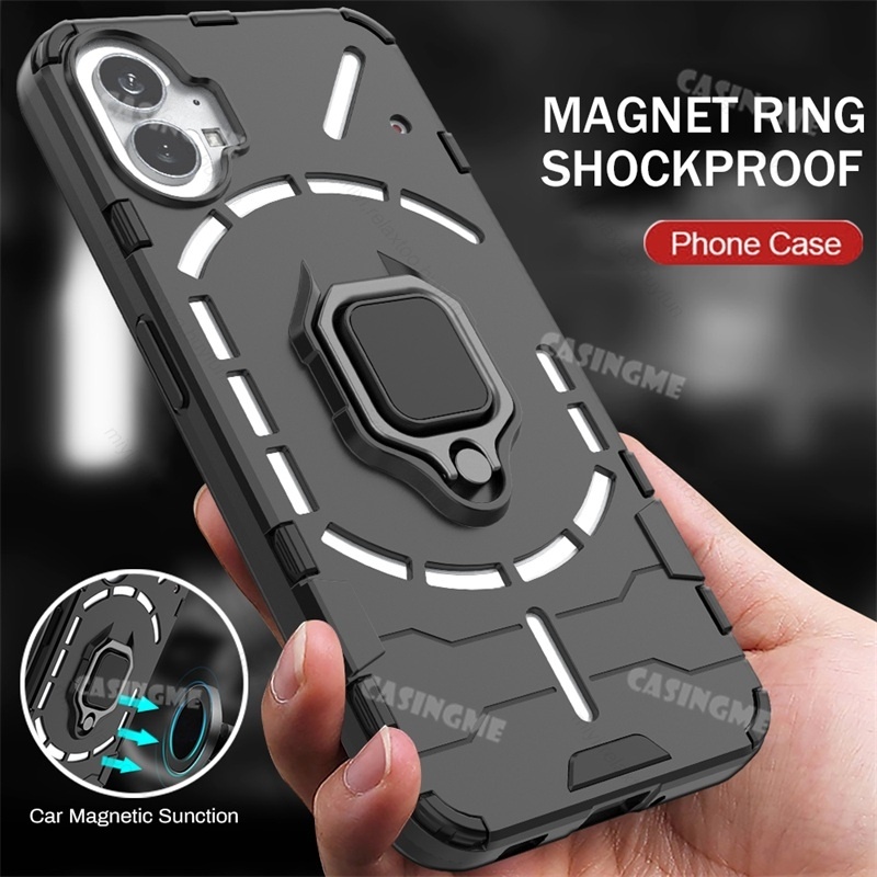 เคสโทรศัพท์มือถือ กันกระแทก พร้อมขาตั้ง สําหรับ Nothing Phone 1 1 5G A063 6.55" ฝาครอบป้องกันแหวนด้านหลัง