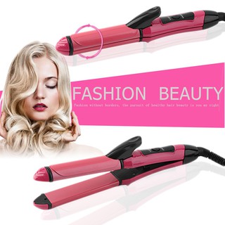 โรลม้วนผมไฟฟ้า เครื่องทำลอนผม 2 In 1 Hair Beauty Set/Iron Straightener/Curler ทำลอน ม้วนผม