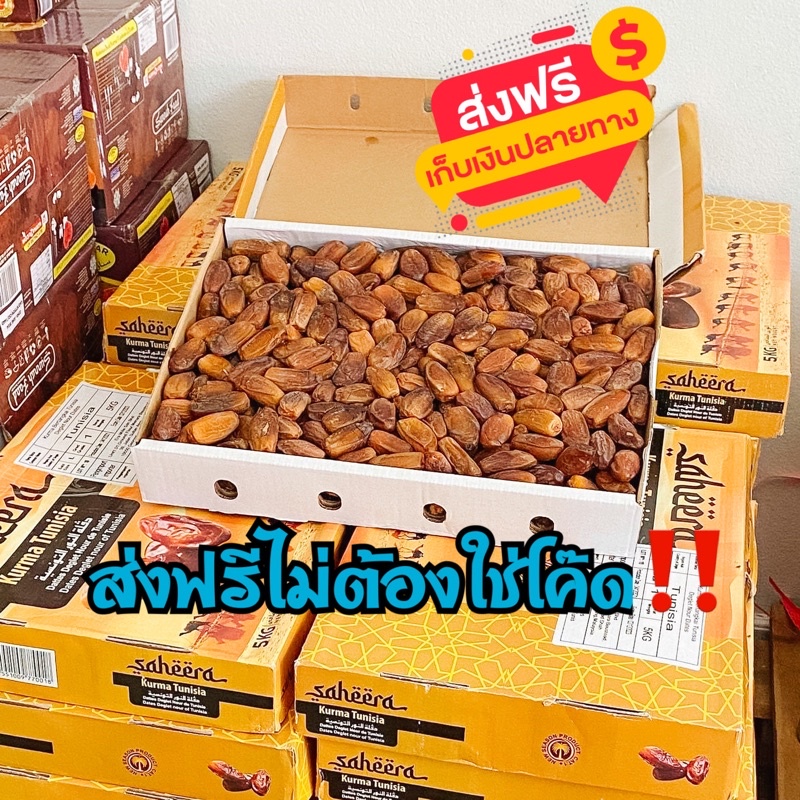 ส่งฟรีไม่ต้องใช้โค้ด อินทผาลัม แบบผลแห้ง สายพันธุ์เดกเลทนัวร์ไร้ก้าน 5กิโล