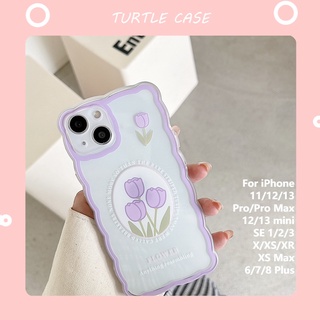 [พร้อมส่ง] เคสป้องกันโทรศัพท์มือถือ ลายดอกทิวลิป สําหรับ Apple iPhone 14 13 12 11 PROMAX XS XR XSMAX SE2020 6 7 8PLUS MINI