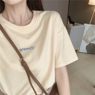 🔥🔥(พร้อมส่ง‼️)🔥🔥เสื้อยืดแขนสั้น ปักอักษรเล็กๆ No.362