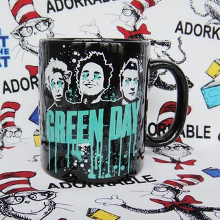 ⊙♛☒ต้นฉบับการค้าต่างประเทศ Green Day วงดนตรี แก้วเซรามิคคลาสสิก Rock Water Mug Music Tide