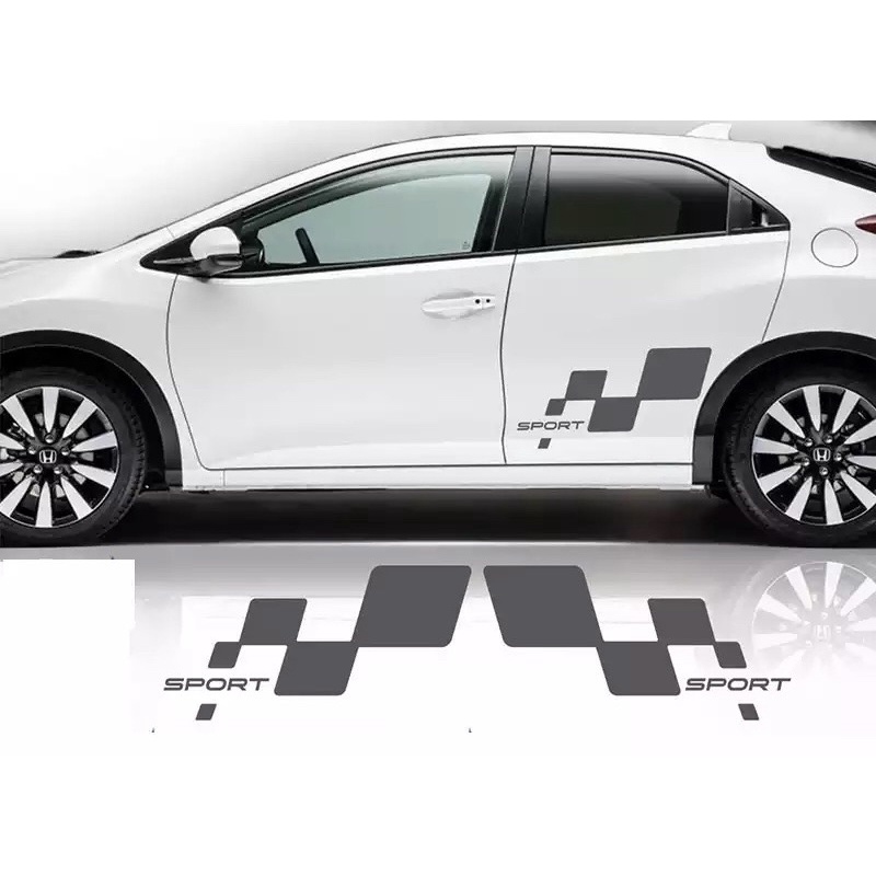 S355 2 ชิ้น Universal Car Body ด้านข้างไวนิล Decal สติกเกอร์