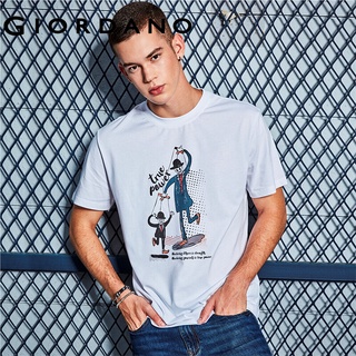 Giordano Men Women T-Shirts Couple T Shirt Gesture Series Tshirt Cotton Regular Fit Short Sleeve Master Free Shipping