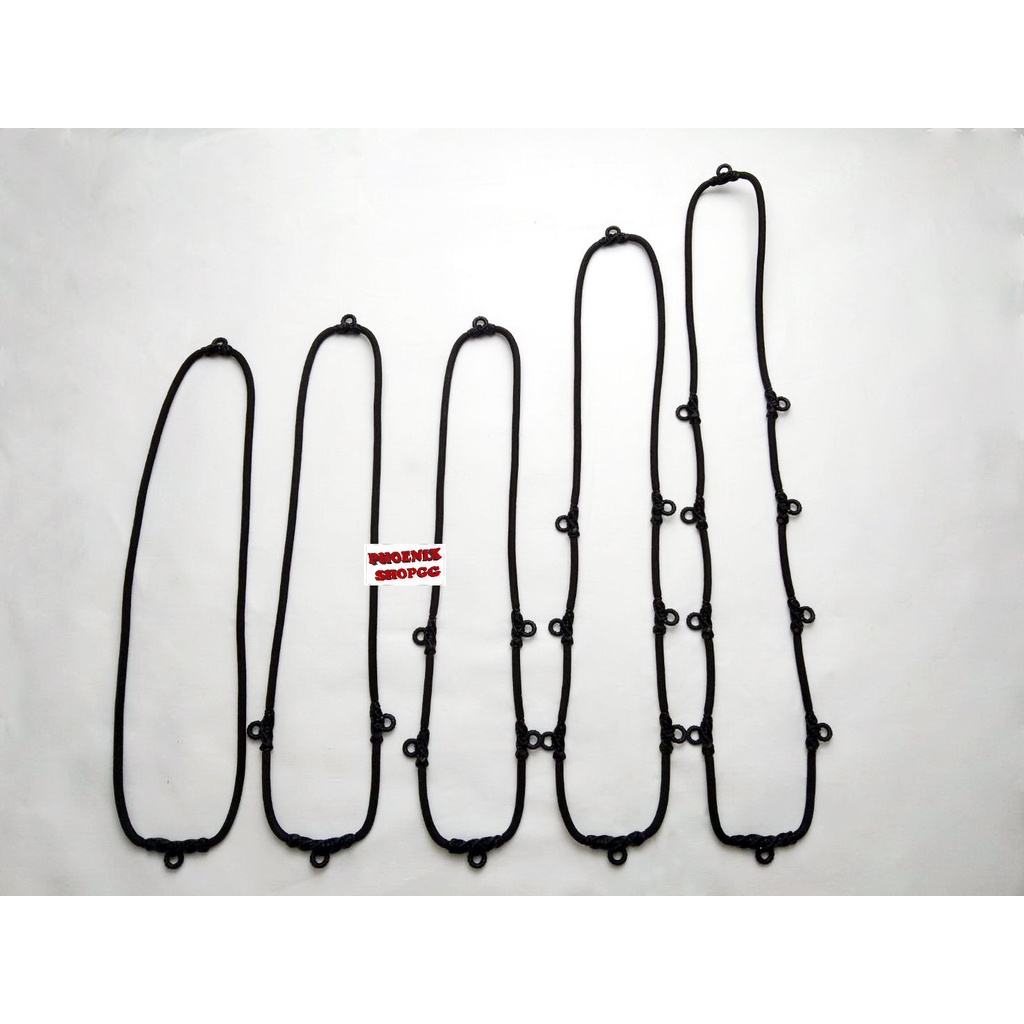 DT12 สร้อยคอห้อยพระ เชือกร่มถัก มีห่วงหลัง 2,4,6,8,10 ห่วง ยาว22",24",26",28",30" สวมหัวได้ หนา 4 มิ