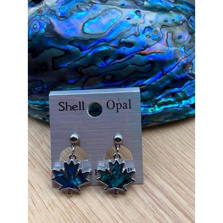 🔥ต่างหู Shell opal ใบไม้ ทำจากเปลือกหอยอะบาโลน หรือเป๋าหิ้อริวซีแลนก์