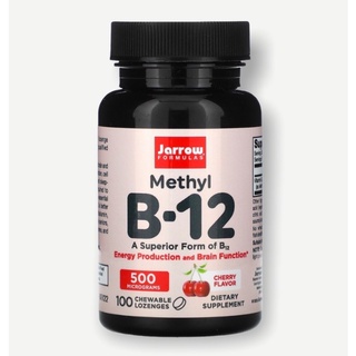 Vitamins B12 เม็ดอมรสเชอรี่ 500 mcg, Jarrow Formulas, Methylcobalamin, Methyl B-12, Cherry Flavor 500 mcg, 100 Lozenges