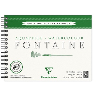 Clairefontaine กระดาษวาดเขียน ผิวหยาบ cotton100% 300 แกรม ขนาด 18x24 ซม. 96320C