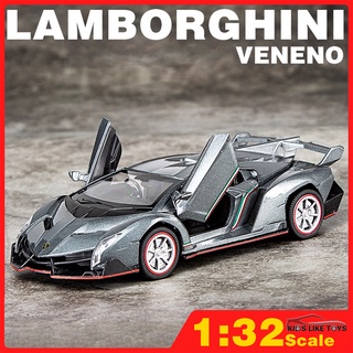 Klt 1:32 Lamborghini Veneno Diecast โมเดลของเล่นสําหรับเด็ก, ของเล่นเด็กผู้ชาย รถบรรทุกอัตโนมัติ ยานพาหนะ มีเสียง และไฟ ของเล่น