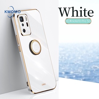 ลายนักบินอวกาศ เคสมือถือ Xiaomi Redmi Note 10 Pro 5G 10s Redmi 10 2022 9 9s 9T จัตุรัสหรูหรา ซิลิโคน TPU เคสโทรศัพท์เคลือบด้วยไฟฟ้า พร้อมแหวนขาตั้ง