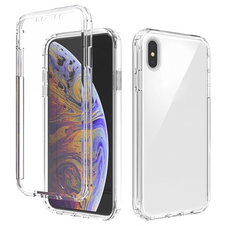 สําหรับ iPhone X XR XS Max ไฮบริด ทนทาน เต็มตัว ไล่ระดับ กันกระแทก คริสตัลใส เคส