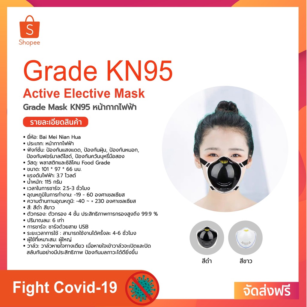 หน้ากากไฟฟ้า Grade Mask KN95