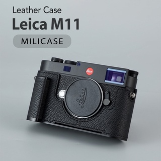 เคส Leica M11 สีดำ Milicase มีกริป Leather Case Leica M11 Black with external grip