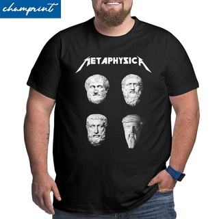 เสื้อยืดผ้าฝ้ายพิมพ์ลายขายดี เสื้อยืดคอกลม แขนสั้น พิมพ์ลาย Metaphysica Fun Metal Philosophy Socrates Aristotle Big Tall